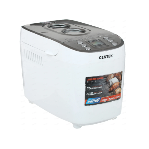 Хлебопечка Centek CT-1415 белый/сталь