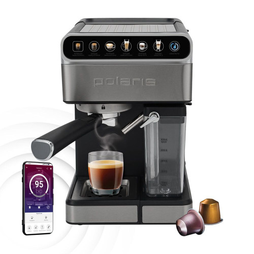 Кофеварка Polaris PCM 1540 WIFI IQ HOME нерж.сталь (1400Вт. 15 бар)