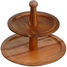 Блюдо круглое GUNGNIR 2-х ярусное акация GR-SR-01