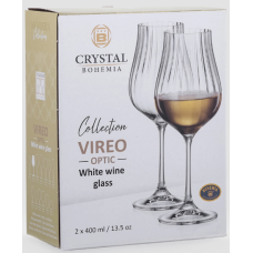 Набор бокалов для вина CRYSTAL BOHEMIA Vireo Optic 400мл 2шт 10900956