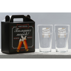 Набор бокалов для пива «100% мужик» 570мл 2шт 10248684