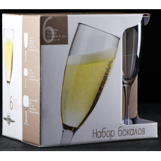 Набор бокалов для шампанского GiDGLASS «Голубое небо» 170мл 6шт (N1687/06N) 4641963