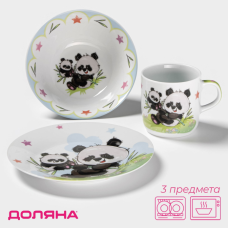 Набор детской посуды «Семья пандочекг» 3пр 4311499