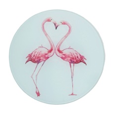 Доска разделочная Доляна «Влюблённые фламинго» 20см стекло 3259624 Доска разделочная Доляна «Влюблённые фламинго» 20см стекло 3259624