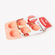Форма для маффинов ATTRIBUTE APRICOT силик.6 шт. ABS309