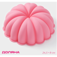 Форма для выпечки Доляна «Сердца» силикон 24.5×24.5×8см розовая 10647855