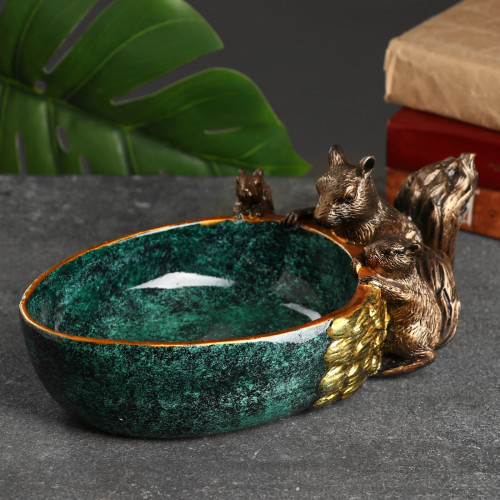 Конфетница «Белка» малахит 9346021