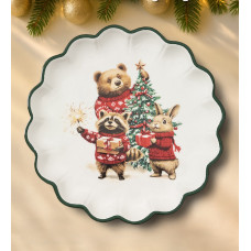 Тарелка сервировочная новогодняя Доляна «Сказки зимнего леса» 20×20×2,5см 10869772
