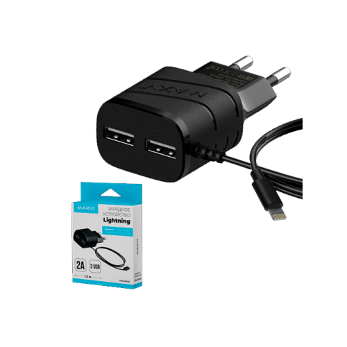 СЗУ Maxvi  TCM-202LB 2A Lightning 2USB