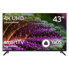 Телевизор Hyundai H-LED43BU7012 черный (YaOS)