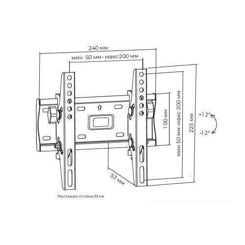 Кронштейн Baff HN 13"-43" наклон