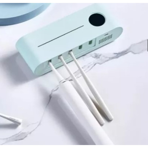 Умн. держатель для зубн. щеток Xiaomi с дезинф.+Дозатор зуб.пасты (M01) Blue