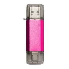 Флэш-драйвы Stelfors USB 32GB DUAL Type-C+Type-A STAR серия (метал фуксия)