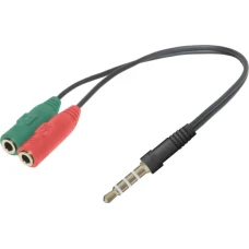 Переходник Defender Headset Jack 2*3.5 jack -3.5 4pin jack 0.15m(63012)