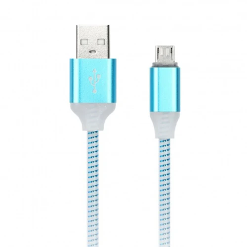 Кабель Smartbuy micro с инд 1м син с мет нак (iK-12ssbox blue)