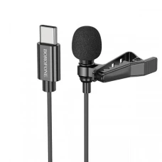 Микрофон прищепка пров. Borofone BFK11 Type-C Black