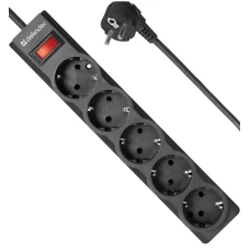 Сетевой фильтр Defender ES largo 1.8 черный, 1,8 м, 5 роз(99497)