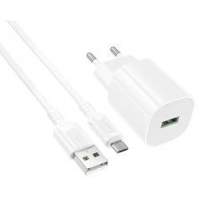 СЗУ Borofone BA102A Micro 18W 1USB 3.0A white