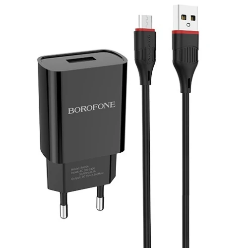 СЗУ Borofone BA20A Micro USB 2.1A black СЗУ Borofone BA20A Micro USB 2.1A black