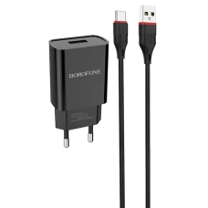 СЗУ Borofone BA20A +каб.Type-C 2.1A black