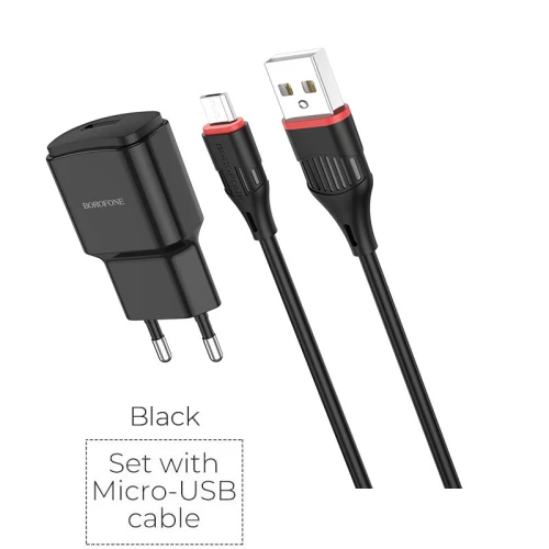 СЗУ Borofone BA48A Micro USB 2.1A black СЗУ Borofone BA48A Micro USB 2.1A black