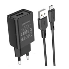 СЗУ Borofone BA68A micro 1USB 2.1A black
