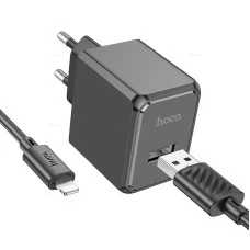 СЗУ Hoco CS11A 1USB +каб.Lightning Black