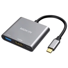 USB Hub Mokin 3 в 1 MOUC1901, HDMI, USB-C, USB 3.0