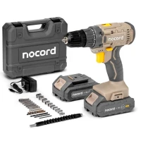 Аккумуляторная дрель-шуруповерт Nocord NCD-20.2.20.C, 20В, 2х1.5 А·ч Li-Ion, в кейсе + 24 пред.