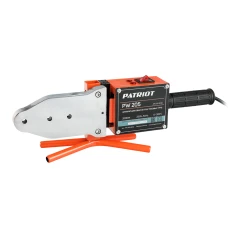 Аппарат для сварки пластиковых труб Patriot PW 205, 2000W, 6 насадок, резак для труб, кейс металл.