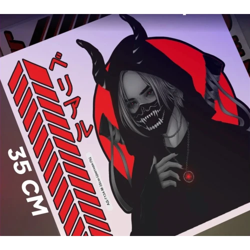 Наклейки на ПК корпус ноутбук "Девушка Самурай"