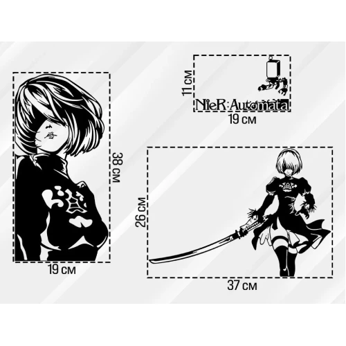 Наклейки на ПК корпус ноутбук "Nier Automata"