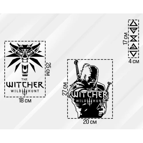 Наклейки на ПК корпус "The Witcher" матовая Наклейки на ПК корпус "The Witcher" матовая