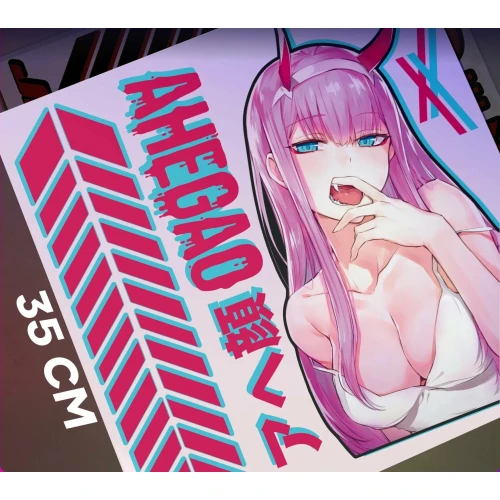 Наклейки на ПК корпус ноутбук  Zero Two Ахегао