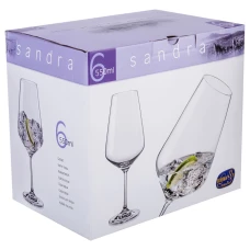 Набор бокалов для вина CRYSTAL BOHEMIA VIOLA 550мл 6шт