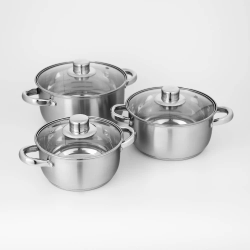Набор кастрюль Доляна «Гретте» 3шт 1.6л/2.3л/3.2л 4097387
