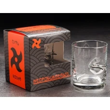 Стакан для виски «Непробиваемый,путь воина» с сюрикеном 250мл