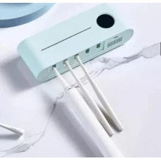 Умн. держатель для зубн. щеток Xiaomi с дезинф.+Дозатор зуб.пасты (M01) Blue