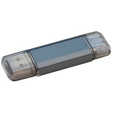 Флэш-драйвы Stelfors USB 64GB DUAL Type-C+Type-A STAR серия (метал серый)