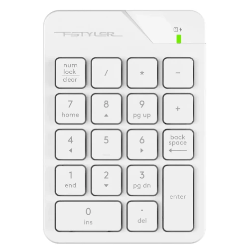 Числовой блок A4Tech FGK21C бел USB беспр. slim для ноут. Числовой блок A4Tech FGK21C бел USB беспр. slim для ноут.