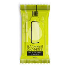 Влажные салфетки CODE для моб устройств 15 шт