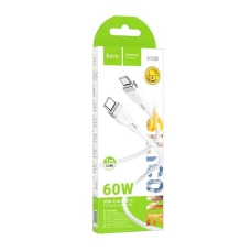 Кабель Hoco X109 Type-C/Type-C 1m 60W силикон white