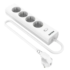 Сетевой фильтр Philips  4 Розетки с USB PD/QC3.0 (5/9/12В) 20Вт  кабель - 3M белый