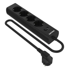 Сетевой фильтр Philips  4 Розетки, кабель - 3M черный