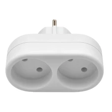 Тройник Defender  TA-02 2 розетки, белый (99106)