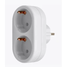 Тройник Defender  TA-03 2 розетки, белый заземление(99107)