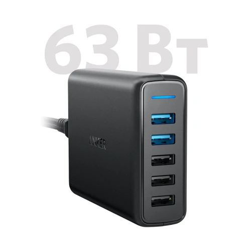 СЗУ Anker PowerPort Speed 5 63W Slim A2054 black
