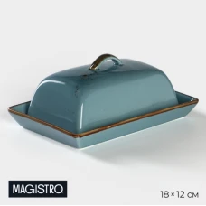 Маслёнка Magistro «Церера» 18×12см фарфор голубая 9216771