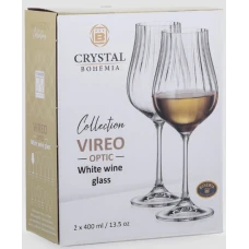 Набор бокалов для вина CRYSTAL BOHEMIA Vireo Optic 400мл 2шт 10900956