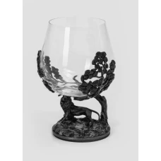 Бокал для коньяка «Лев» 310 мл серебро 10516891